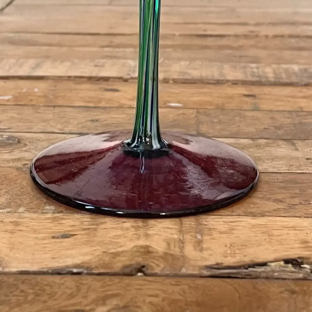 Art Glass Oil Lamp With Wick 10.5